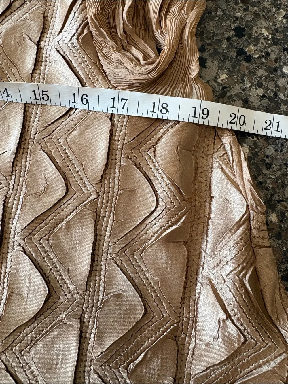 Rich Radi Q’s New York Gold Micro Pleated Co-ordTop Skirt Diamond Texture Glam